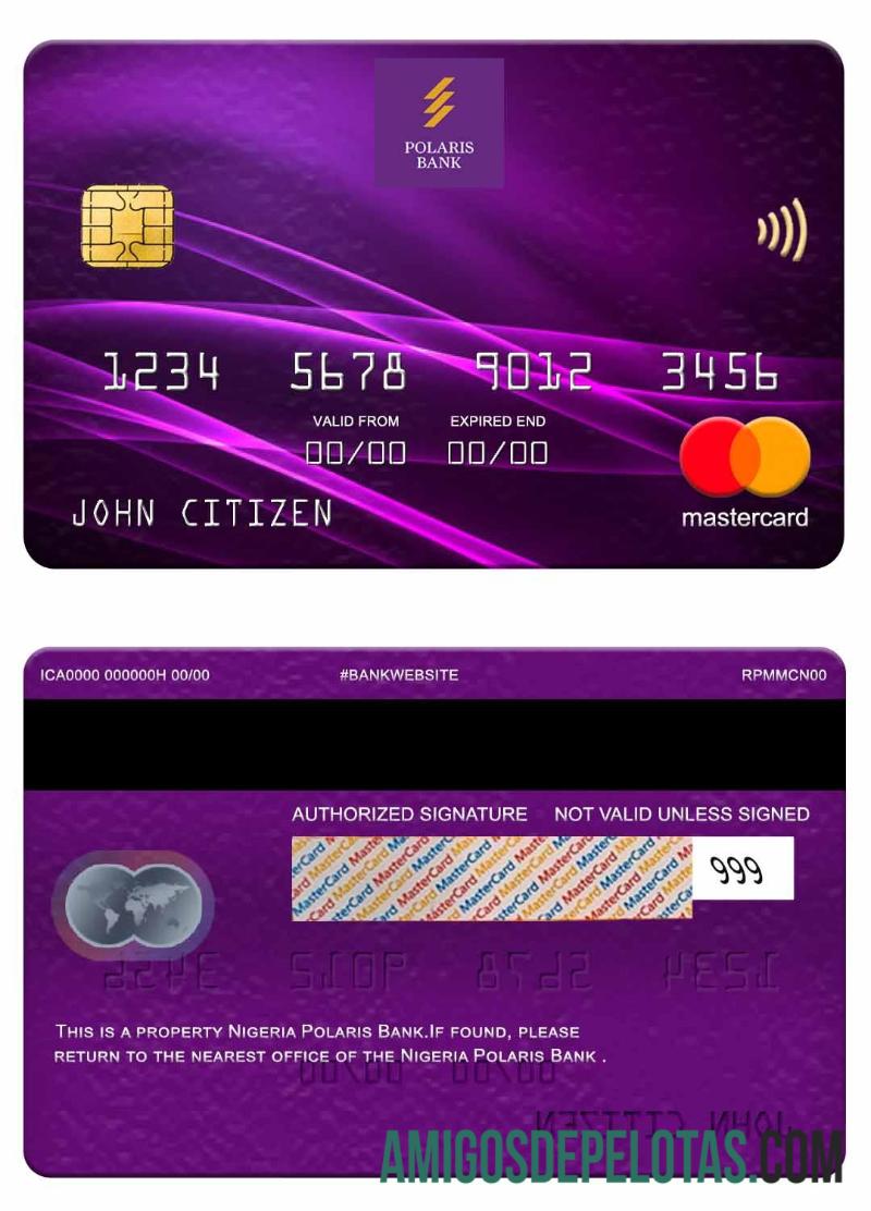 Nigeria Polaris Bank Mastercard sample